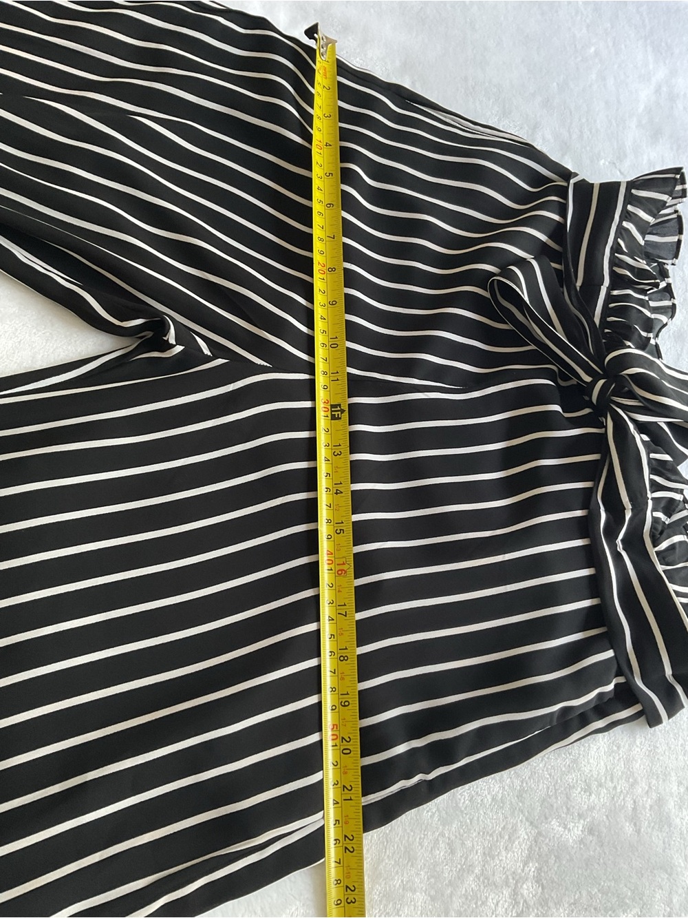 Analili Black White Striped Paperbag Waist Wide Leg Pants M - Picture 9 of 13
